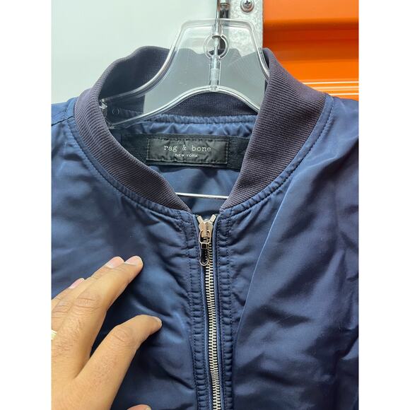 Rag & Bone - Manston Recycled Nylon Bomber / M / Blue - Picture 5 of 7